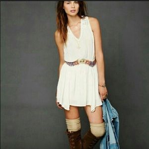 FP embroidered mini dress XS boho